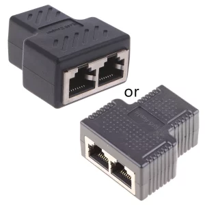 Ethernet Splitter Rj45 Cable Coupler 1 to 2 Female Adapter High Speed Internet Lan Connector 2 Ports