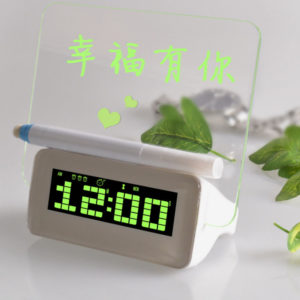 Alarm Backlight Memo Board Electric Unqiue Multifunctional Fluorescent Clock UV